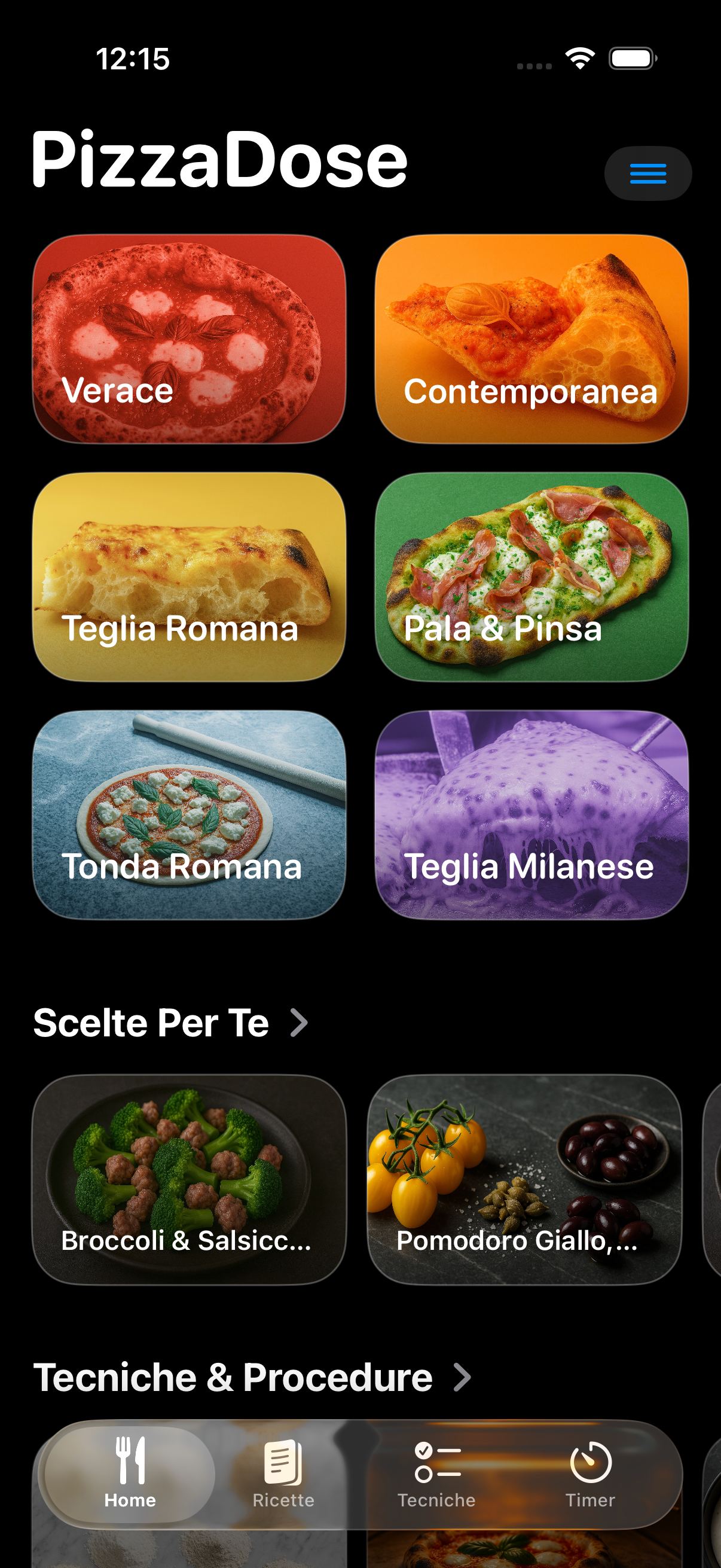 Screenshot della scelta dello stile
